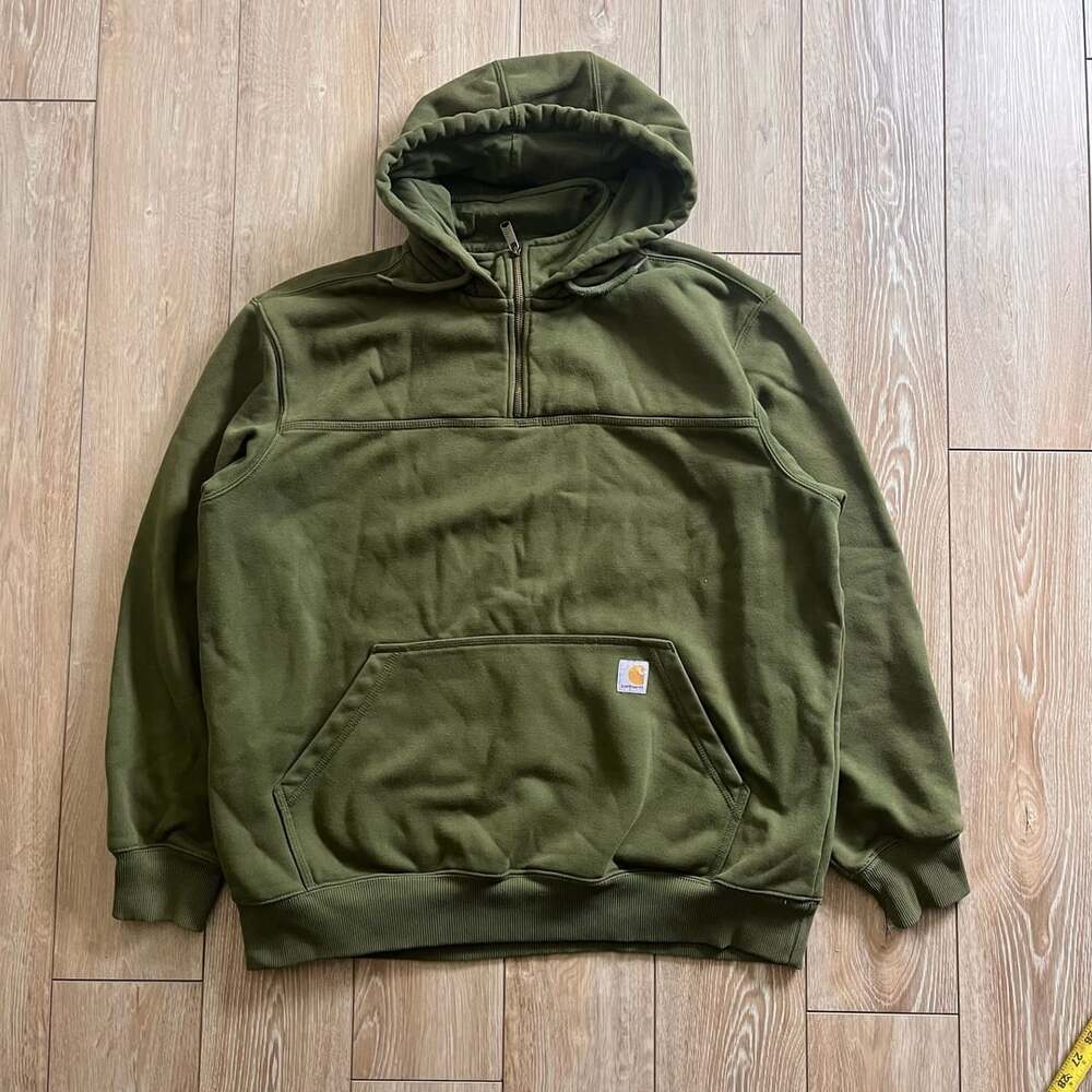 Carhartt Rain Defender Loose Fit Quarter-Zip Hoodie Size XL Green